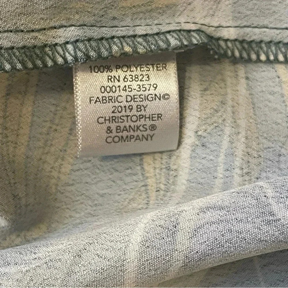 Christopher & Banks Women’s Green Floral Boho Peasant Long Sleeved Blouse Medium - Picture 6 of 10